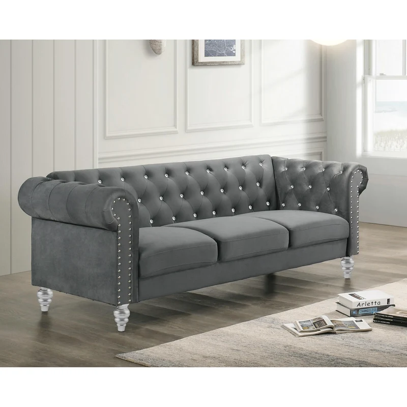 New Classic Furniture Emma Crystal UKD13 Sofa - Gray