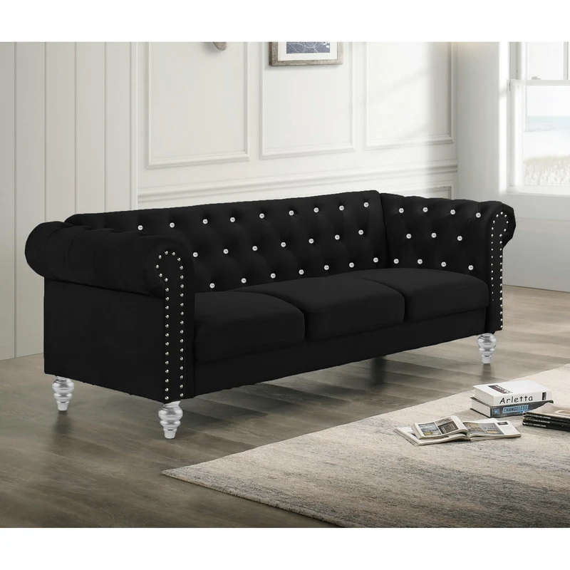 New Classic Furniture Emma Crystal UKD13 Sofa - Black