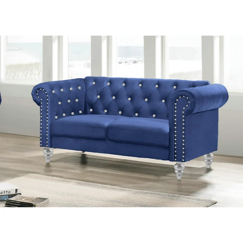New Classic Furniture Emma Crystal UKD13 Loveseat - Royal Blue