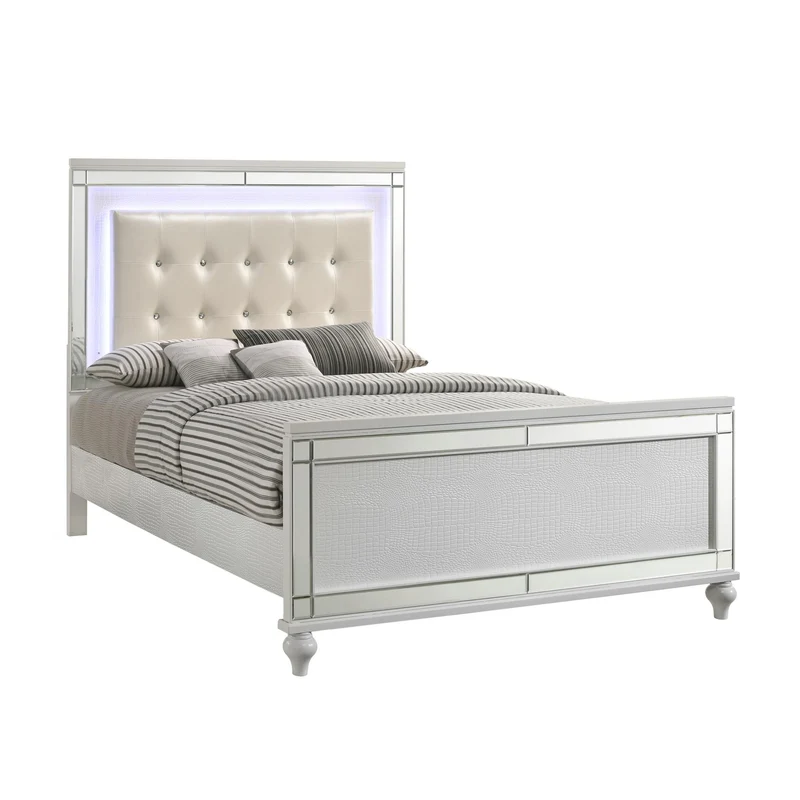 New Classic Furniture Valentino BA9698W Full Upholstered Bed - White