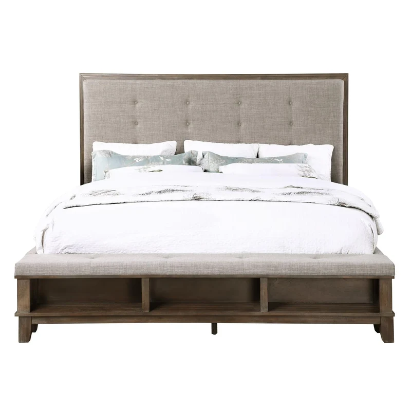 New Classic Furniture Cagney B594G King Upholstered Bed - Vintage Gray